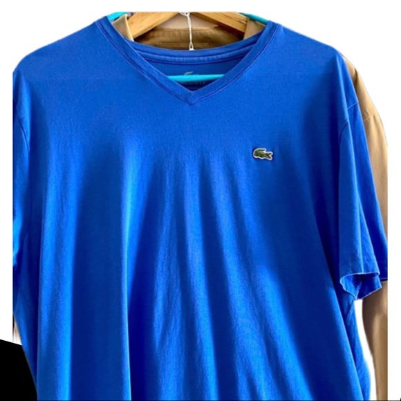 NWOT LACOSTE VNECK TSHIRT. SIZE 7 💯 PIMA COTTON - Picture 2 of 9
